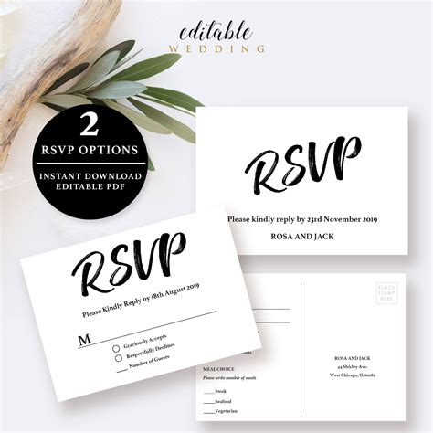 avery rsvp card template.